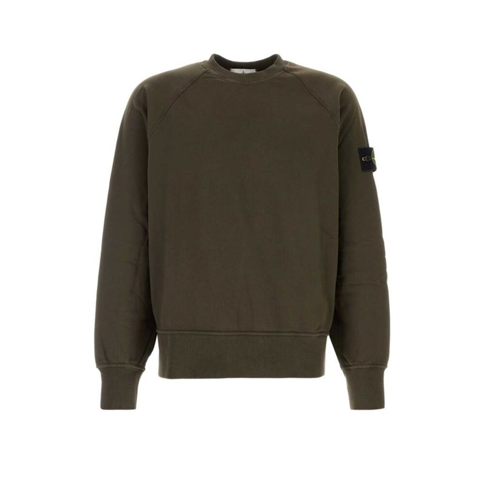 Stone Island Men Khaki Cotton Sweatshirt